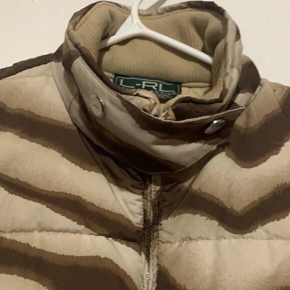 Lauren Ralph Lauren Zebra Print Puffer Vest Size L Y2K - Picture 2 of 6